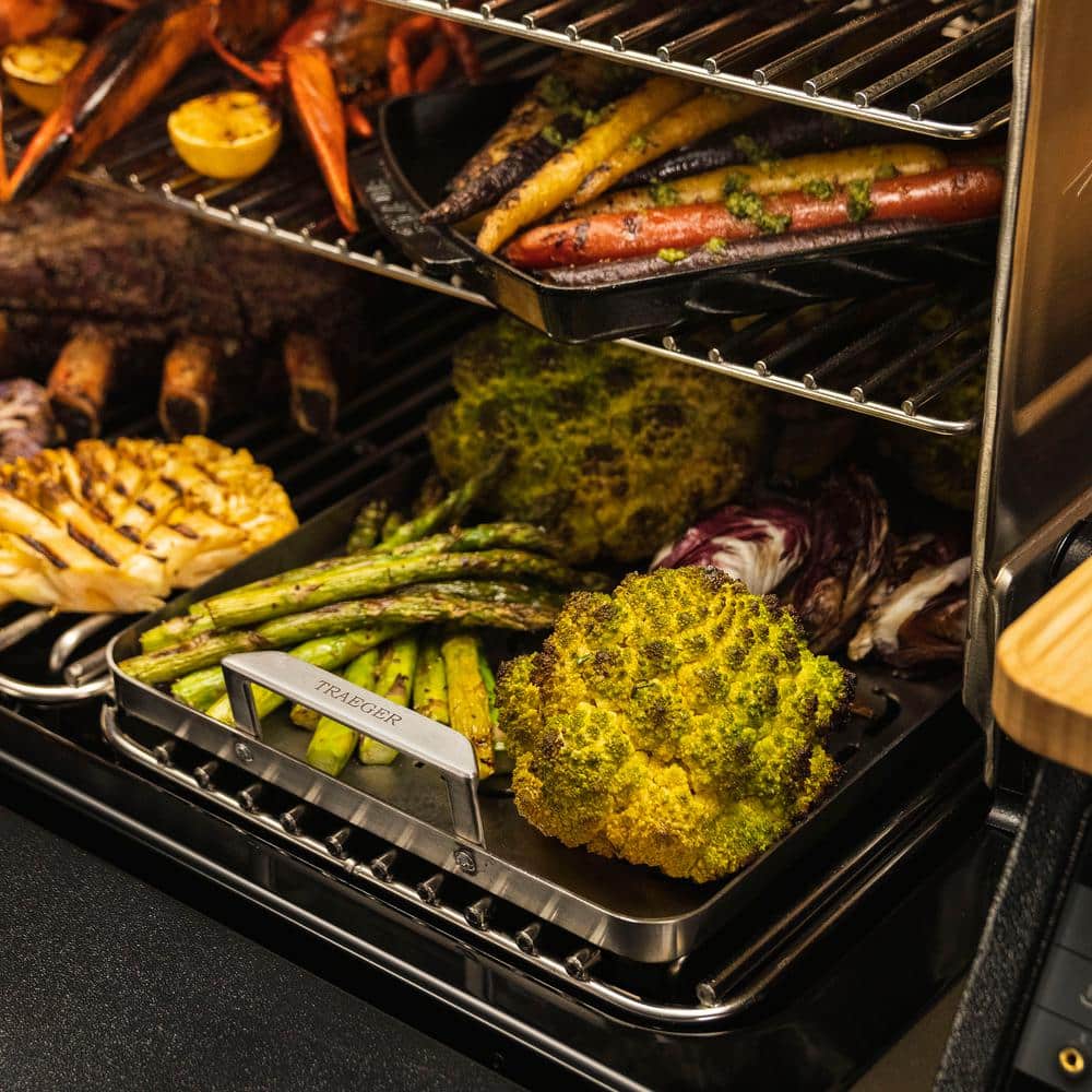 ModiFIRE Stainless Steel Fish & Veggie Grill Tray with Handles