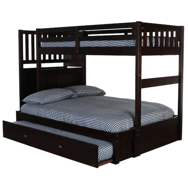 OS Home and Office Furniture Mission Espresso Brown Twin over Full Bunk