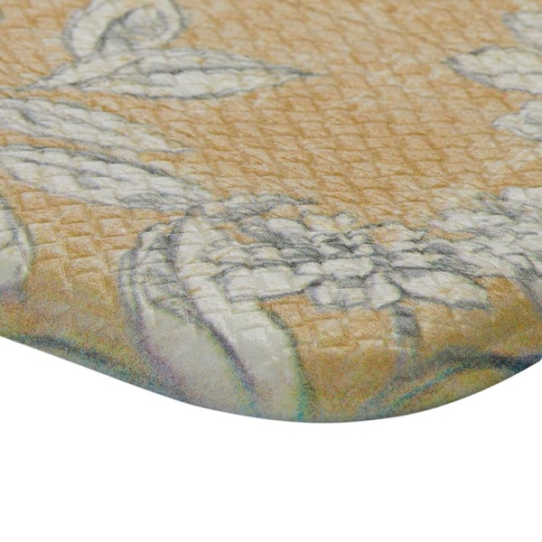 Yellow Iris Floral 17.5 in. x 48 in. Anti-Fatigue Wellness Mat