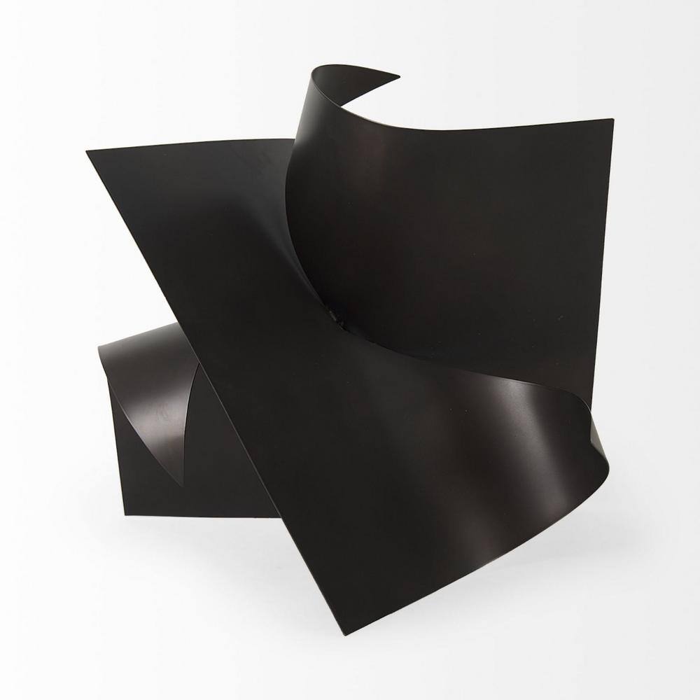 18" Black Metal Contemporary Abstract Sculpture