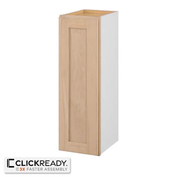 Hampton Bay 9 in. W x 12 in. D x 30 in. H Ready to Assemble Wall Kitchen Cabinet in Unfinished with CLICKREADY Technology