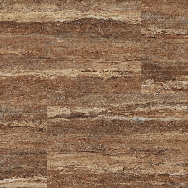 American Travertine Bold Brown 24 in. x 48 in. Chiseled 3D Porcelain Large Format Wall Tile (2-Piece, 16 sq. ft. /Case)