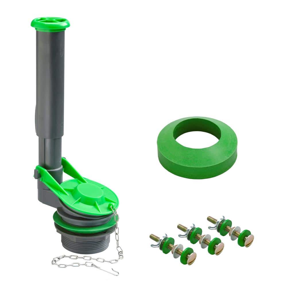 Green and Gray Adjustable High Performance Toilet Flush Valve Kit