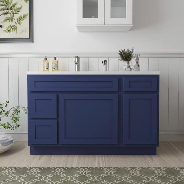 Vanity Art 51 in. W x 21 in. D x 32.5 in. H Bath Vanity Cabinet without Top in Blue