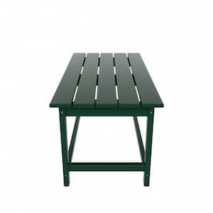 Laguna Dark Green Outdoor All Weather Fade Resistant HDPE Plastic Rectangle Patio Furniture Coffee Table