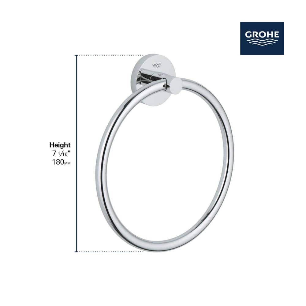 Matte Black Round Metal Wall Mounted Towel Ring