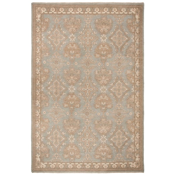 Sivas 6 ft. x 9 ft. Light Blue/Ivory Oriental Area Rug