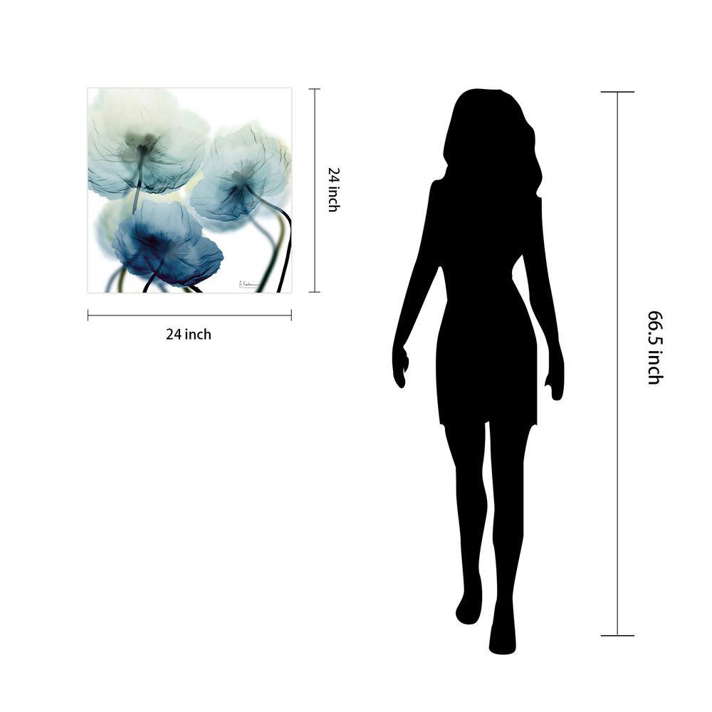 Unfocused Beauty Blue Floral Glass Wall Art, 24" x 24"