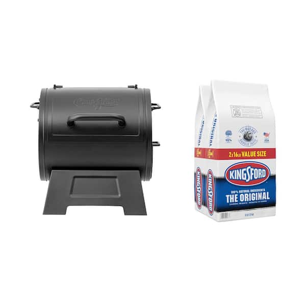 Kingsford 16 lbs. Original BBQ Charcoal Briquettes with Portable Charcoal Grill or Side Fire Box in Black (2-Pack)