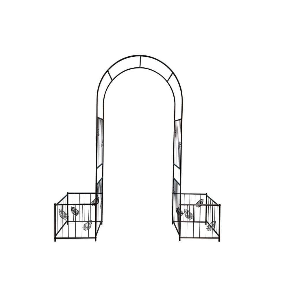 87 in. Metal Garden Arch Garden Arbor Trellis Climbing Plants Support Arch 
