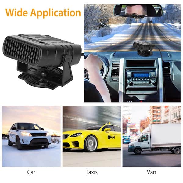 Windshield Defroster, Portable Heater With Rotary Base For Car, 12v/24v  Fast Heating Quickly Defrost Defogger Demister Auto Dryer Plug In Cigarette