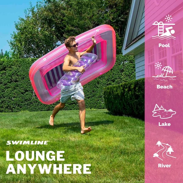 71 in. Swimming Pool Inflatable Suntan Tub Float Lounge Chairs (3-Pack)