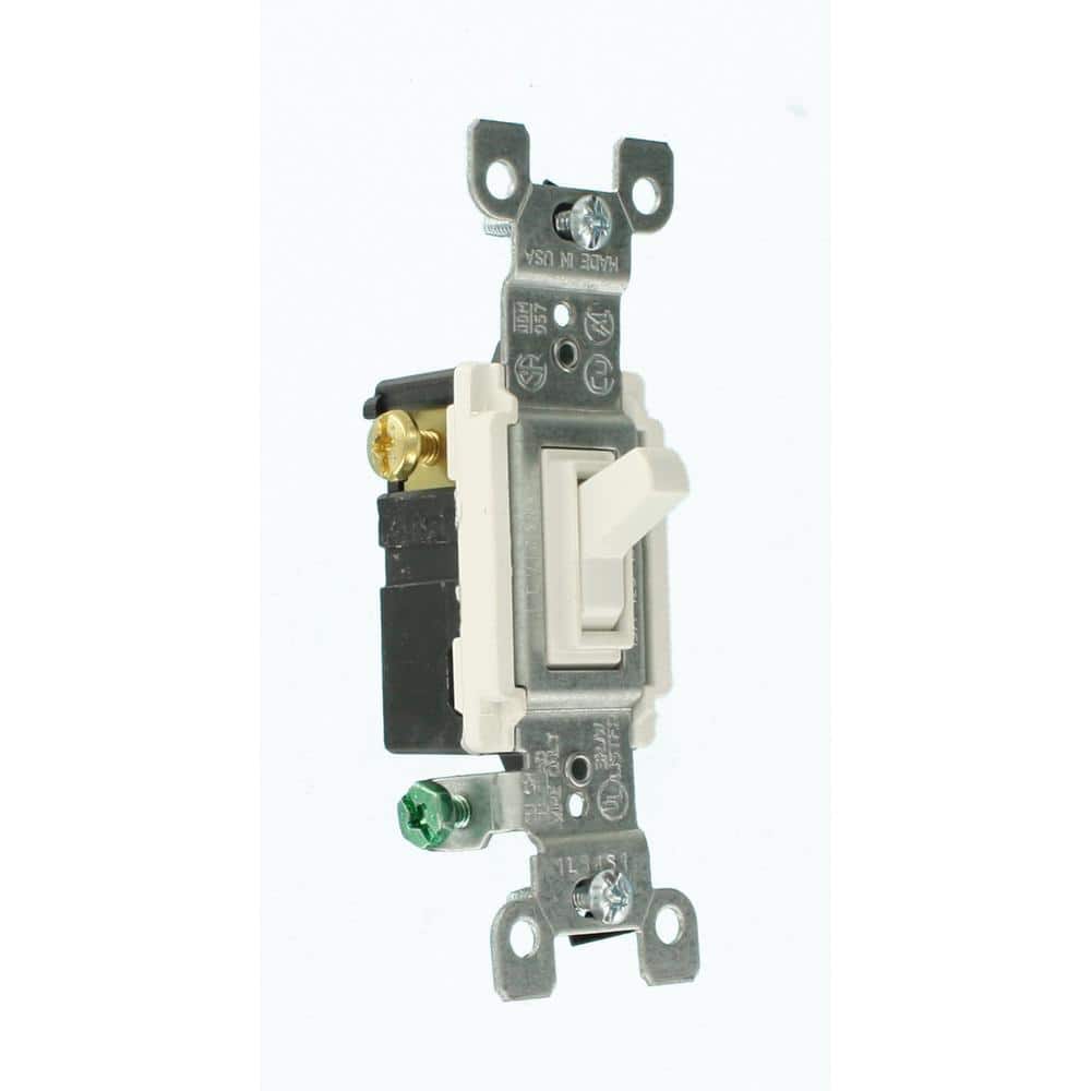 White Steel 3-Way Toggle AC Quiet Switch