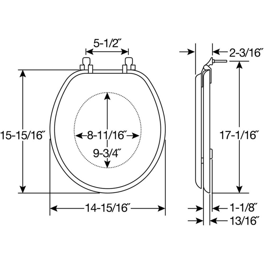 Mayfair Round Wood with Chrome Hinge Toilet Seat in Natural Oak