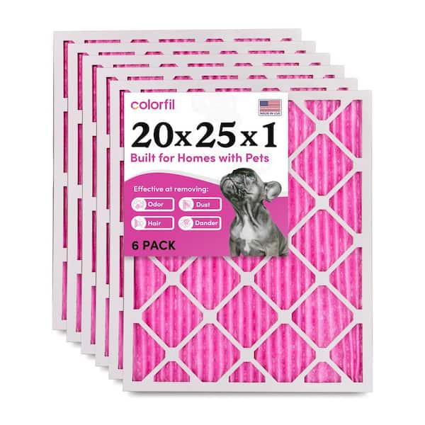 20 in. x 25 in. x 1 in. Odor Removal and Color Changing Pleated Furnace Air Filter, MERV 8 (6-Pack)