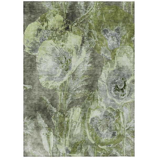 Chantille Machine Washable Indoor/Outdoor Abstract ACN2798 Green 10 ft. x 14 ft. Area Rug