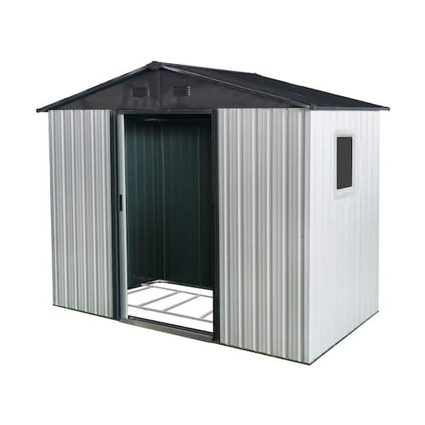 Storhaus 8 ft. W x 4 ft. D Outdoor Metal Storage Shed with Window