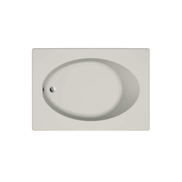 JACUZZI Primo 60 in. x 42 in. Rectangular Soaking Bathtub with Universal Drain in Oyster