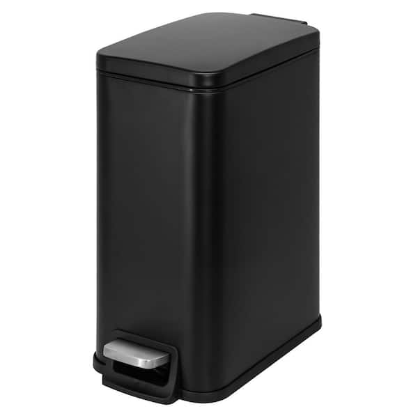 Moorefield Slim Rectangular 6 L/1.6 Gal. Pedal Trash Bin with Soft Close Lid in Matte Black
