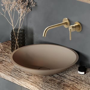 Modern Single-Handle Wall Mounted Faucet Bathroom Sink Faucet in Brushed Gold