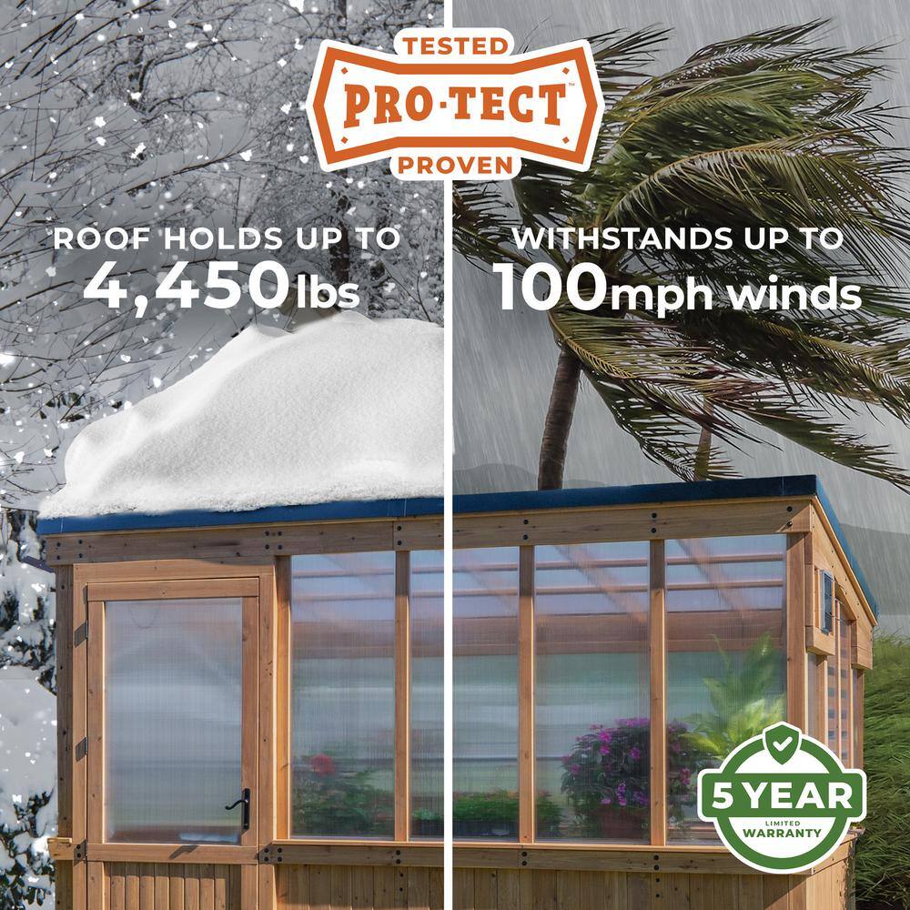 Zalie Cedar and Polycarbonate Modern Greenhouse