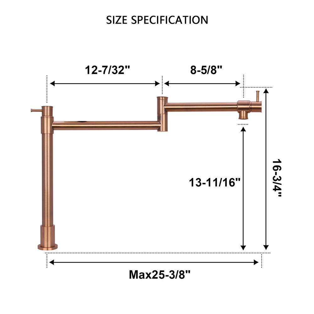 Brushed Copper Double Handle Pot Filler Faucet