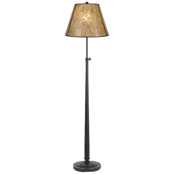 CAL Lighting 65 in. Oil Rubbed Bronze Adjustable Floor Lamp with Mica Shade