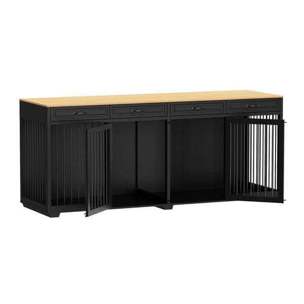 FUFU&GAGA Super Large Dog Crate Furniture, 92.9 in. Wooden Dog Crate ...