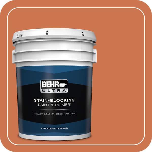 BEHR ULTRA 5 gal. #PMD-103 Sweet Carrot Satin Enamel Exterior Paint & Primer