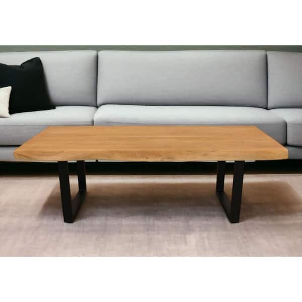 59.00 in. Natural Rectangle Solid Wood Coffee Table