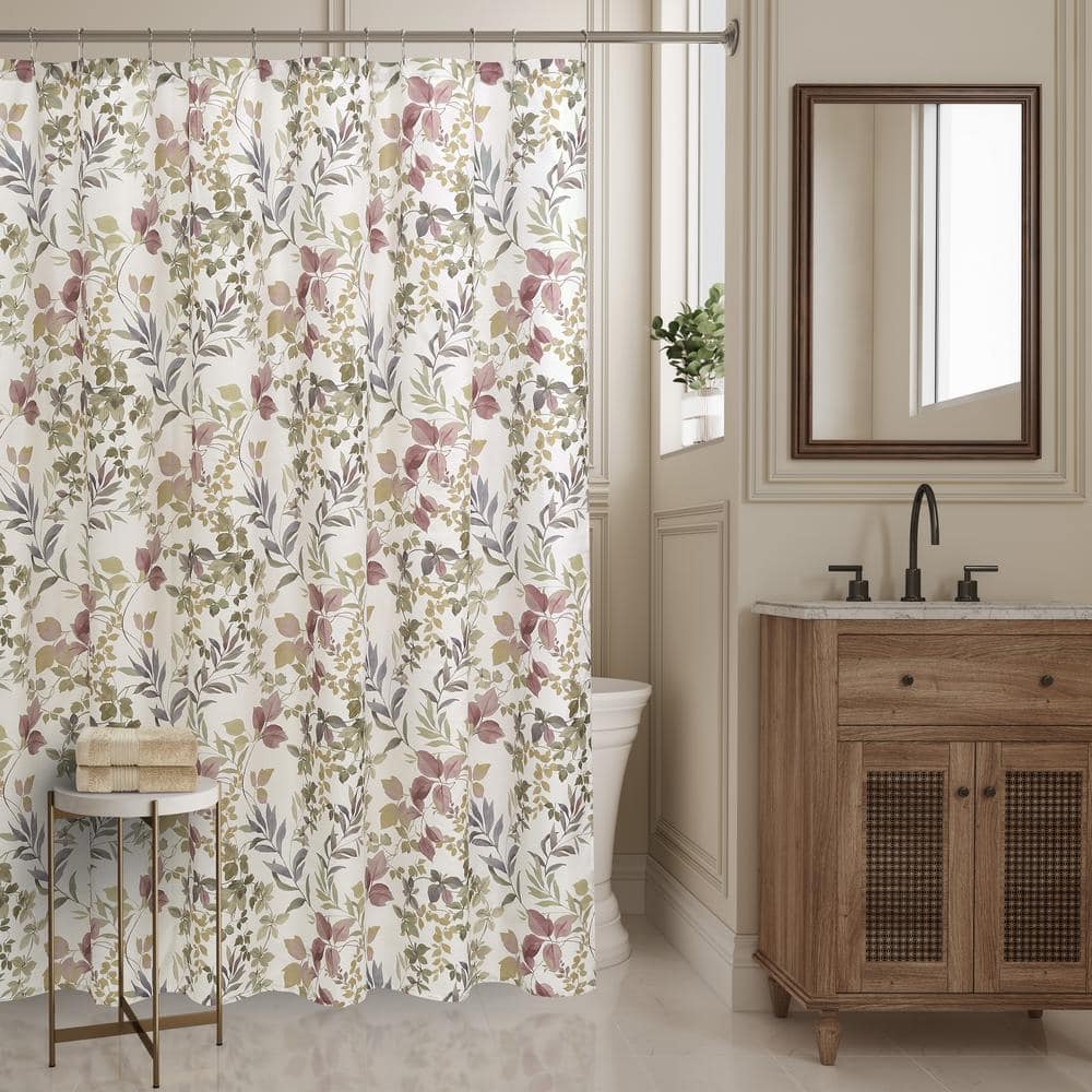 Rosewood Rose Polyester Shower Curtain 72x70