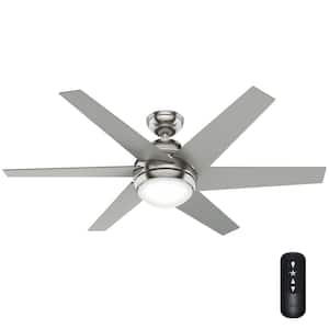 Sotto 52 in. LED Indoor Brushed Nickel Ceiling Fan with Light Kit and Remote