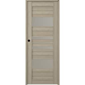 Romi 18" x 83.25" Right-Hand Frosted Glass Shambor Solid Core Wood Composite Single Prehung Interior Door