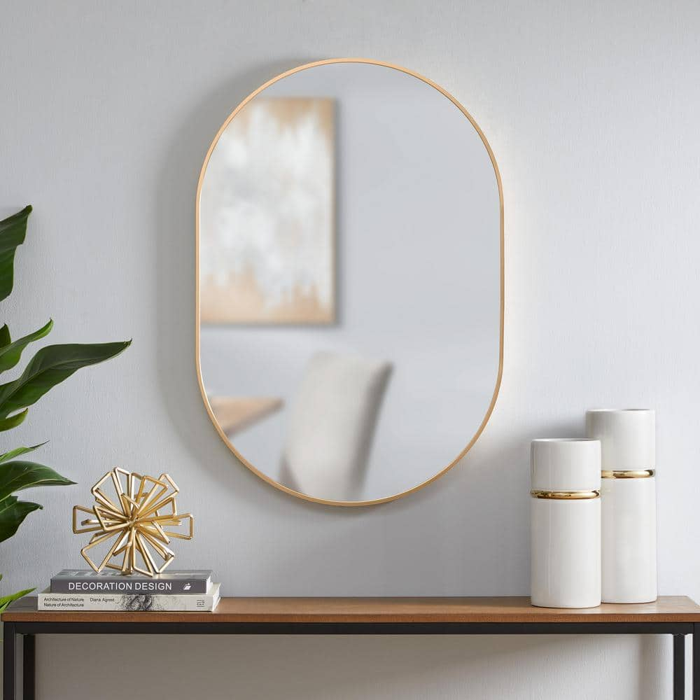 Roper Mid Century Modern Gold Frame Decorative Wall Mirror, Large (35 x 23.6) / Gold