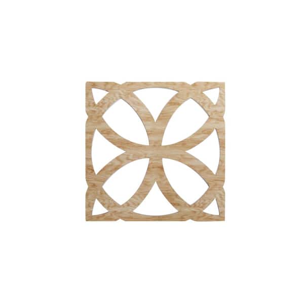 Ekena Millwork 23-3/8 in. x 23-3/8 in. x 1/4 in. Red Oak Large Daventry Decorative Fretwork Wood Wall Panels (10-Pack)