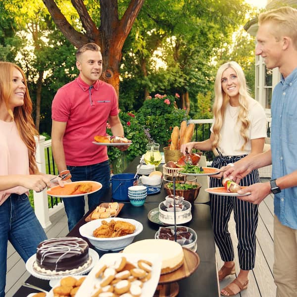 Lifetime 72 in. L Rectangle Black Resin Top Fold-In-Half Table