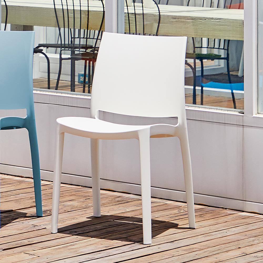 Sensilla Elegant White Stackable Indoor/Outdoor Dining Chair