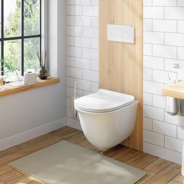 Er is behoefte aan parlement schraper Geberit 2-Piece 0.8/1.6 GPF Dual Flush Lily Elongated Toilet in White with  2 x 6 Concealed Tank and Plate, Seat Included C-5510.01KIT2x6 - The Home  Depot
