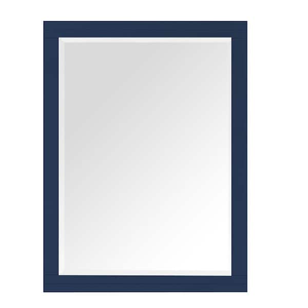 Home Decorators Collection Sturgess 27 in. W x 36 in. H Rectangular Wood Framed Wall Bathroom Vanity Mirror in Navy Blue