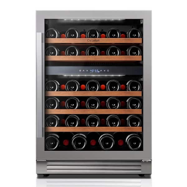 24 in. Dual Zone 52-Bottles Wine Cooler Freestanding/Built-In with Frost-Free Touch Panel in Stainless Steel