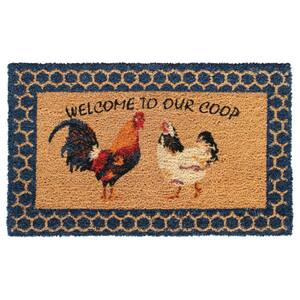 Natural Multi Color 18 in. x 30 in. Welcome to our coop Doormat