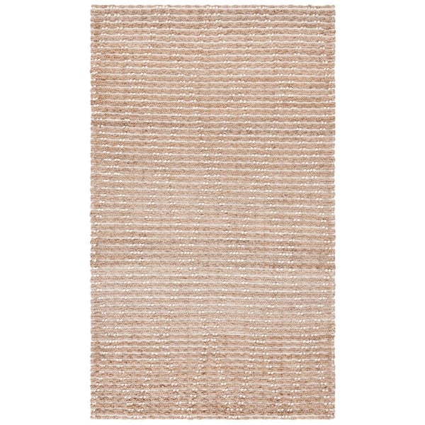 Natural Fiber 5 ft. x 8 ft. Natural/Ivory Diamond Striped Woven Area Rug
