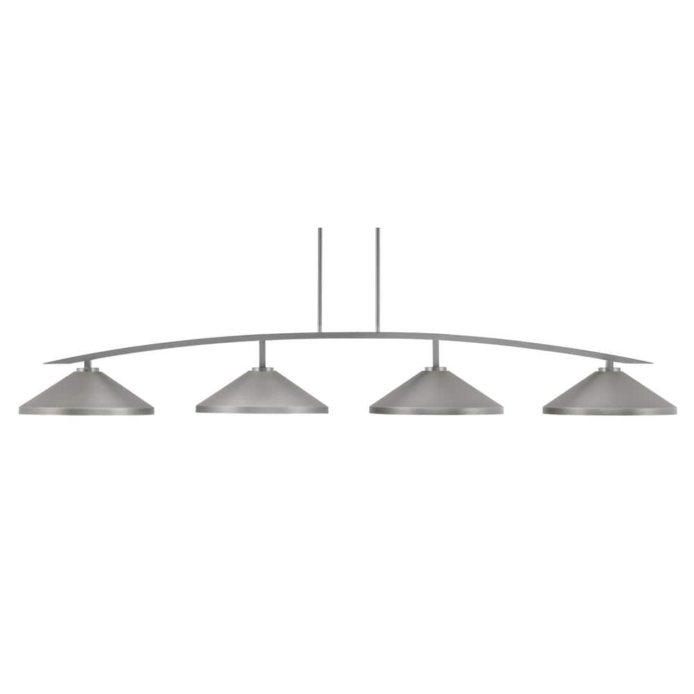 Siena 4-Light Graphite Billiard Light with 14 in. Graphite Cone Metal Shade