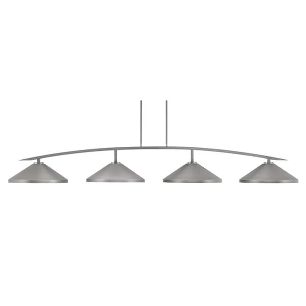 Siena 4-Light Graphite Billiard Light with 14 in. Graphite Cone Metal Shades no bulbs included
