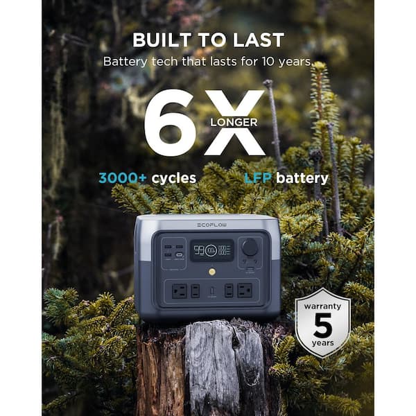 EcoFlow ZMR620-B-US 768 Wh RIVER 2 Pro Durable LiFePO4