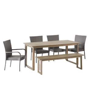 Catriona Gray 6-Piece Wood and Wicker Outdoor Dining Set