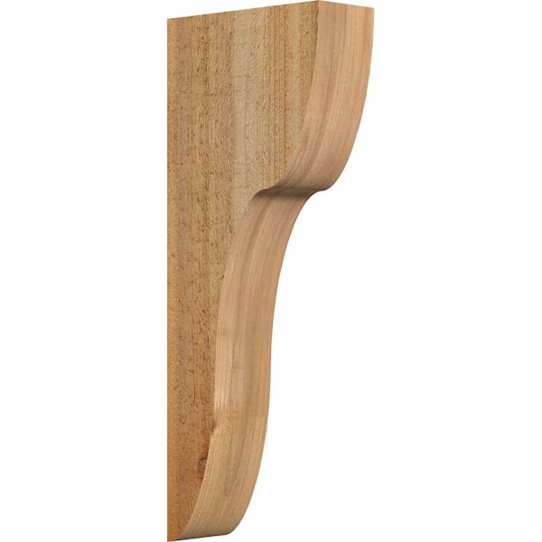 Ekena Millwork 4 in. x 10 in. x 26 in. Western Red Cedar Carmel Rough Sawn Corbel