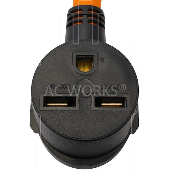 AC Connectors AD1430L1430 To L14-30 30A 4-Prong Locking AC WORKS 30 Amp 4-Prong Dryer Wall Outlet Adapter 