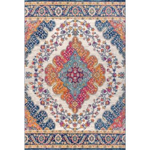 Bohemian Flair Boho Vintage Medallion Blue/Multi 6 ft. x 9 ft. Area Rug