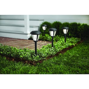 10 Lumens Bronze Integrated LED Metal and Glass Outdoor Solar Path Light (5-Pack)